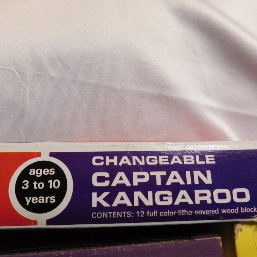 Playskool Captain Kangaroo Wood Face Changing Block Puzzle Vintage 1969